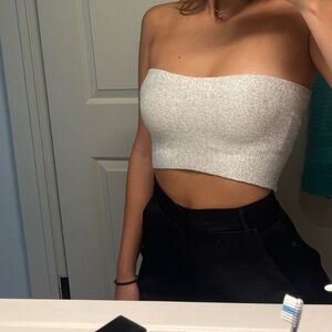 Sparkling white/silver tube top